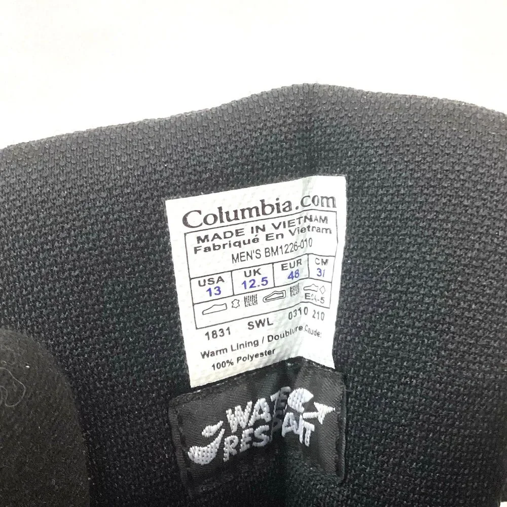 Columbia Cascadian Summit II Men's Sz 13 Black Water Resistant Hiking BM1226-010